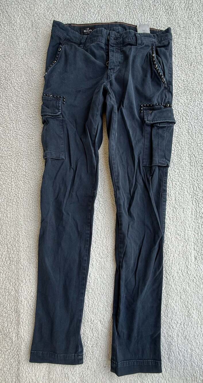 Mason's Studded Cargo Pants in Black US 30